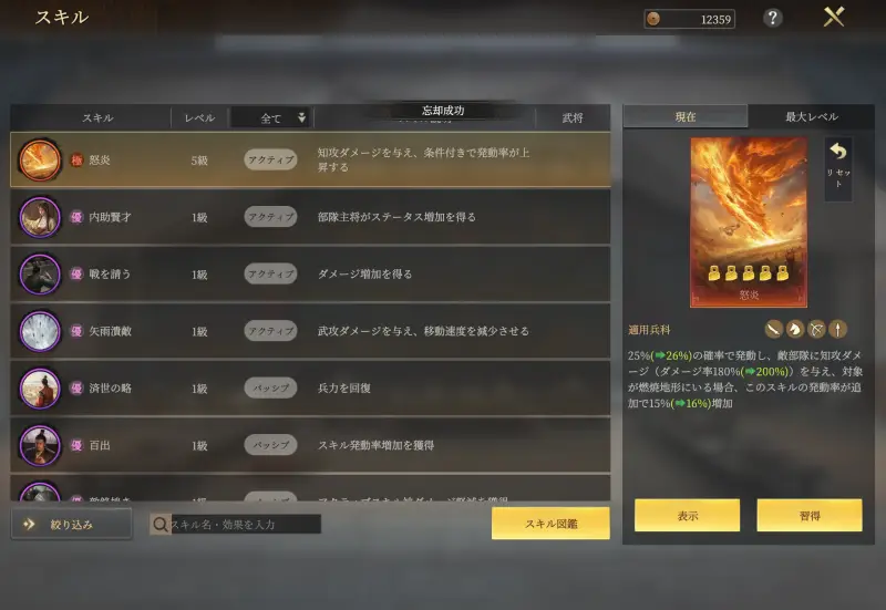 王の勅命のスキル