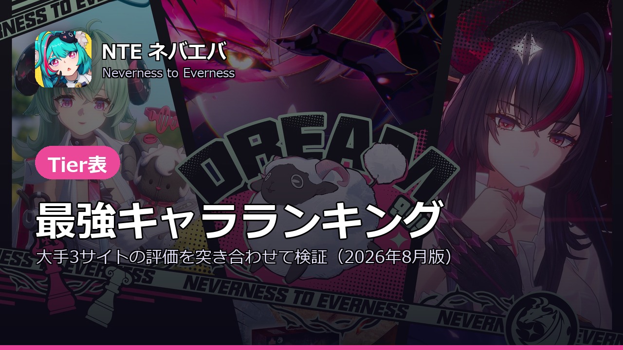 NTEネバエバの最強キャラランキングのアイキャッチ
